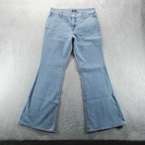 Express Jeans Womens 30 Blue 70s Flare Mid Rise Stretch Boho Light‎ Wash Denim
